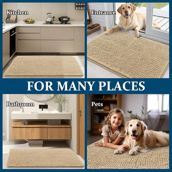 OLANLY Dog Door Mat for Muddy Paws 45x27, Absorbs Moisture and Dirt, Absorbent - Image 8