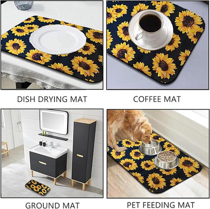 Dish Drying Mat Foldable Fall Kitchen Drying Mat Absorbent Sink Mat - Image 2