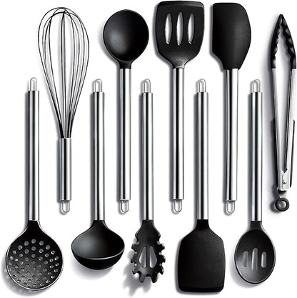 COOK WITH COLOR Silicone Cooking Utensils, Kitchen Utensil Set, Cooking Utensils by CookwithColor