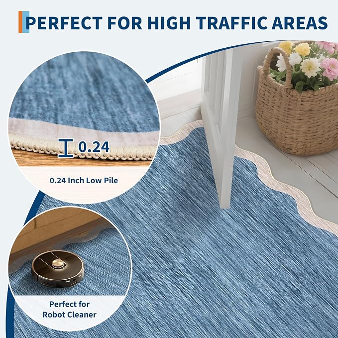GarveeHome Scalloped Washable Area Rugs 5x7 Rug - Image 6