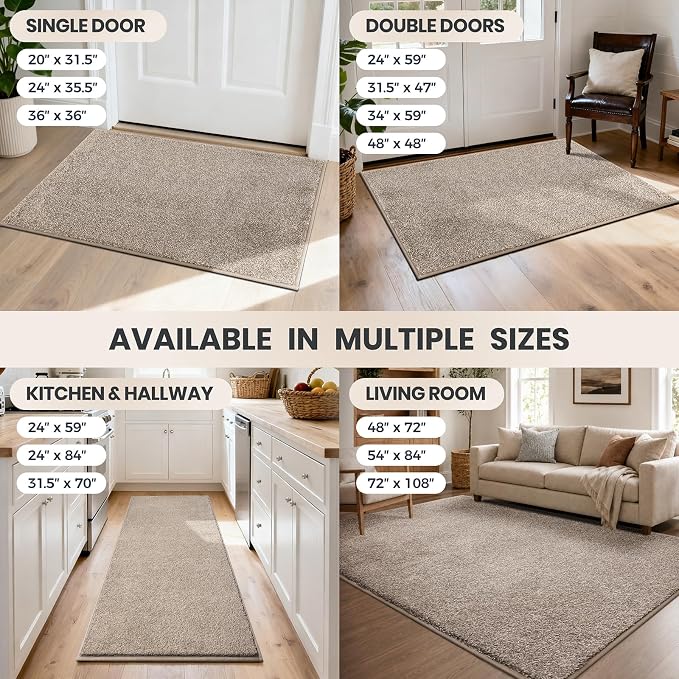 PURRUGS Dirt Trapping Door Mat 24" x 59", Non-Slip Machine Washable Entryway Rug - Image 9