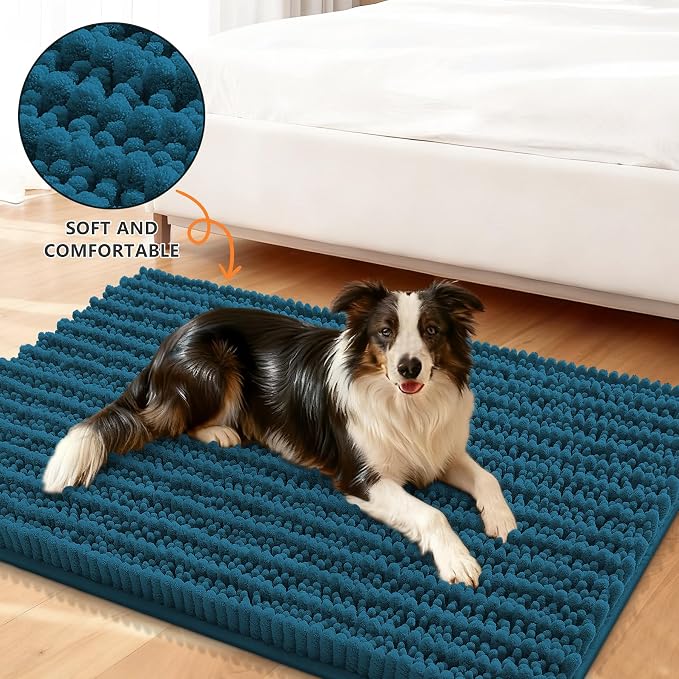 Smiry Dog Door Mat for Muddy Paws 30x20, Absorbent Dirt Trapper, Non-Slip - Image 2