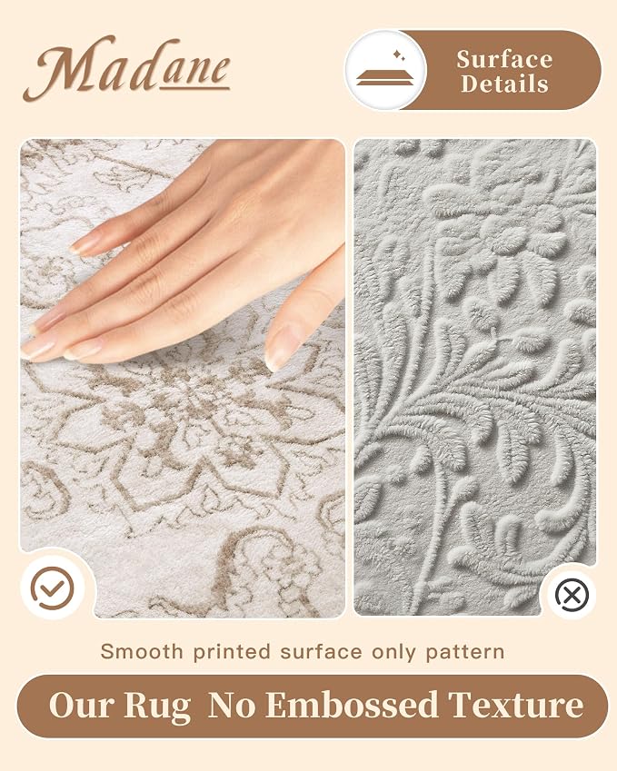 Madane 2x4 Washable Rugs for Entryway, Low Pile Non-Slip Small Area Rug Kitchen - Image 5
