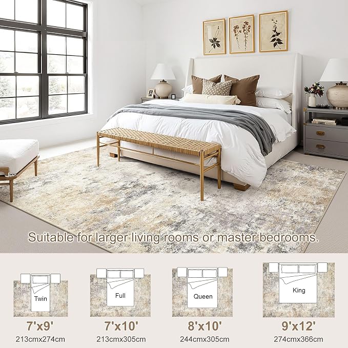 UERMEI 9x12 Area Rug Living Room Rugs - Image 2