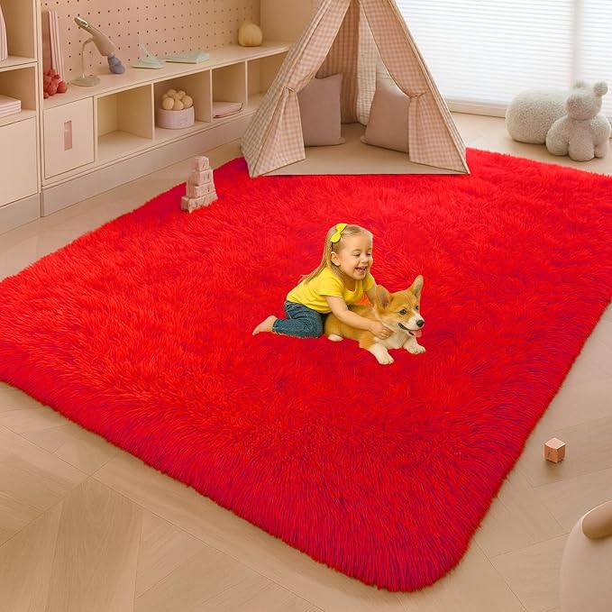 6x9 Rugs for Living Room, Rugs for Bedroom, Plush Fluffy Carpet, Non-Slip - Image 6