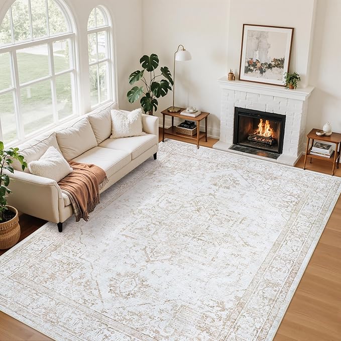 Area Rug 6x9 Living Room Rug Washable:No-Slip Vintage Medallion Rug Soft Low by Unknown