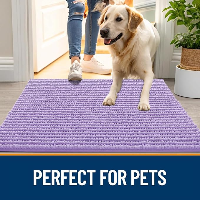 OLANLY Dog Door Mat for Muddy Paws 59x24, Ultra Absorbent Chenille Mud Doormat - Image 6