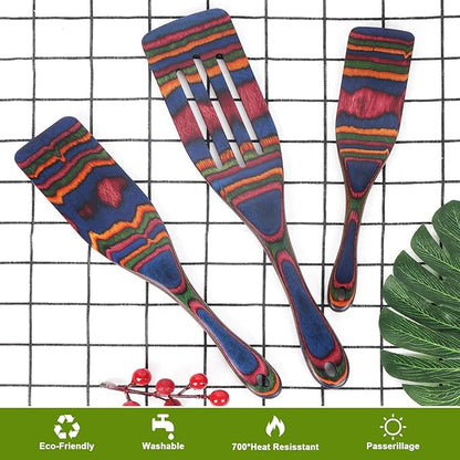 Spurtle Set, Wooden Utensils for Cooking, Kitchen Utensils Set, Pakkawood - Image 5