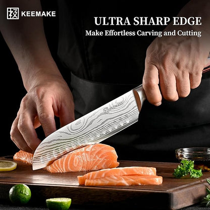 KEEMAKE Kitchen Knife Set, Ultra Sharp Chef Knife Set 7-Piece, High Carbon - Image 2