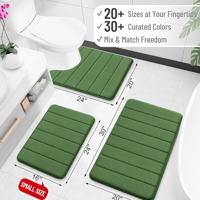 OLANLY Memory Foam Long Bathroom Rugs Runner 47x17, Super Soft Absorbent Bath - Image 2