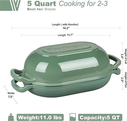 VORRINGARD Enameled Cast Iron Sourdough Bread Oven, Dutch Oven, Loaf Cast Iron - Image 2