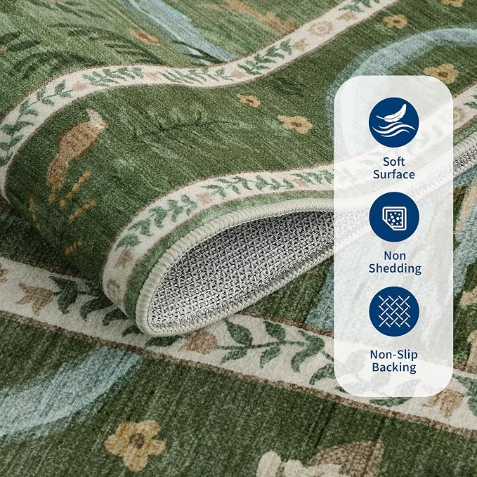 4x6 Whimsical Safari Nursery Area Rug Washable Non Slip Small Living Room Rugs - Image 6