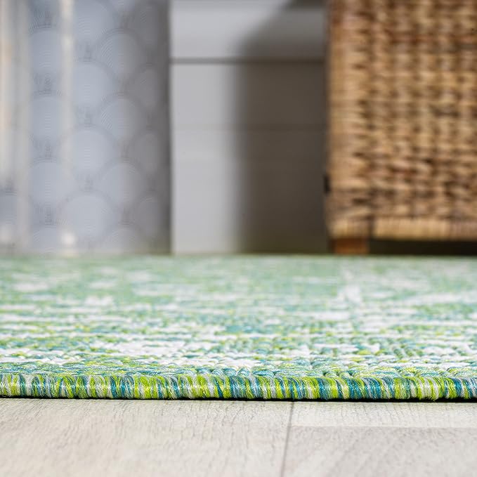 JONATHAN Y Boho Medallion Indoor Outdoor Runner Rug 2X10 Cream/Green, Malta - Image 4