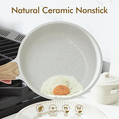 SENSARTE Nonstick Ceramic Frying Pan Skillet, 8-Inch Omelet Pan, Healthy Non - Image 2