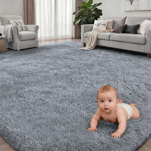 8x10 Area Rugs for Living Room Bedroom: Ultra Soft Fluffy Shag Rug Upgrade - Image 2