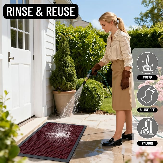 OLANLY Front Door Mat Outside Entrance 29.5x17, Heavy Duty Sturdy Natural - Image 9