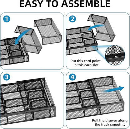 Marbrasse Expandable Desk Drawer Organizer, Mesh Drawer Organizer Tray - Image 7