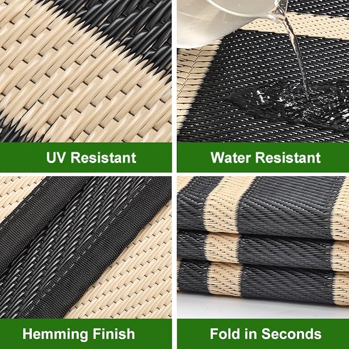 RURALITY Outdoor Rugs 6x9 Waterproof - Image 4