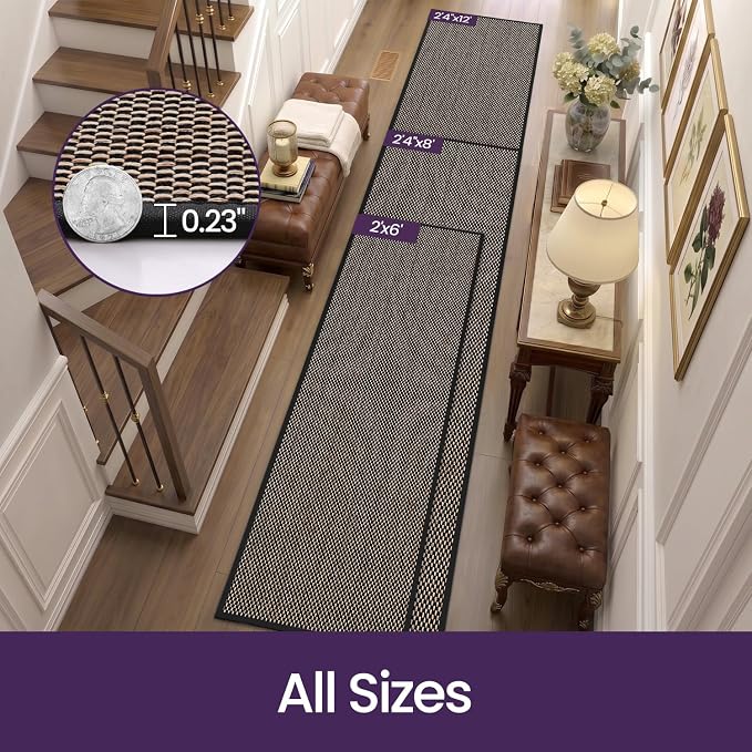 DEX Hallway Runner Rug 2x6, Non Slip Rubber Backing Inside Entryway Carpet - Image 2