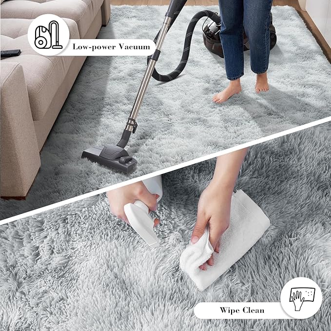 yongyangjuxin Fluffy Rug Shag Area Rug, Mottling Grey 6x9 Area Rugs - Image 7