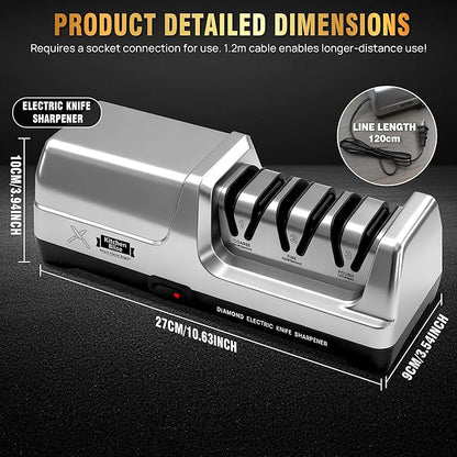 Electric Knife Sharpener for Kitchen—Fast Sharpening to Restore and Polish Chef - Image 5