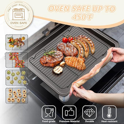 P&P CHEF Cooling Baking Rack Pack of 2, 16.6" x 11.5", Stainless Steel Cooling - Image 4