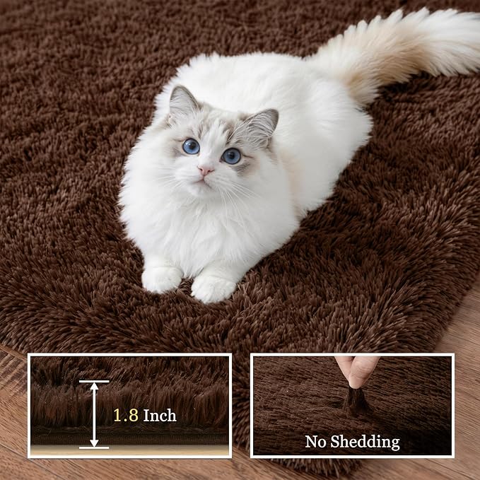 Fluffy Area Rugs 9x12 Living Room Bedroom: Ultra Soft Shag Rug Upgrade Non-Slip - Image 5