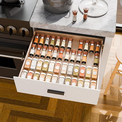 Yieach 8 Pack Adjustable In Drawer Spice Organizer - Image 7