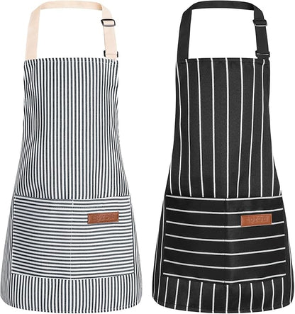 2 Pack Stripes Kids Apron, Kids Cooking Aprons by XLSXEXCL