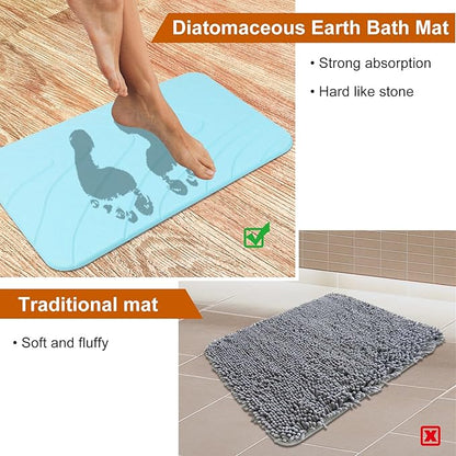 2 Pack Diatomaceous Earth Shower Mat, Stone Bath Mat, Nonslip Super Absorbent - Image 5