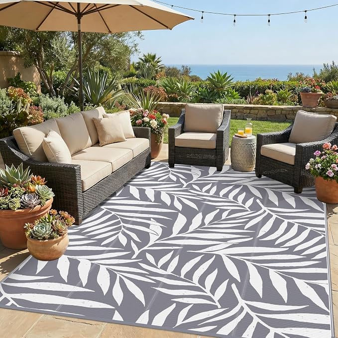 Smiry Outdoor Rug 8x10 ft, Waterproof Reversible Plastic Straw Rugs, Outdoor by Smiry