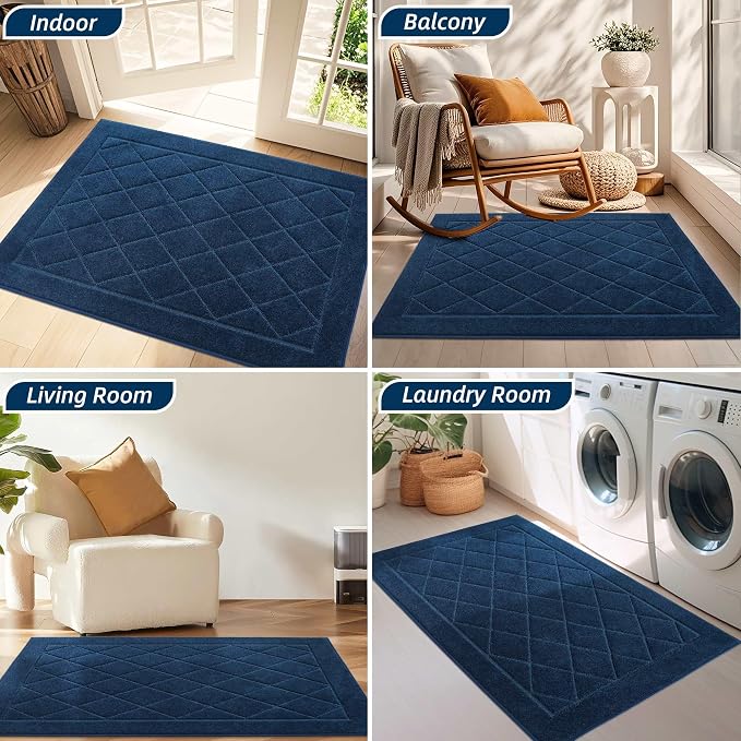 BEQHAUSE Dirt Trapper Door Mat 24" x 36", Doormat Non-Slip Entryway Rugs - Image 8