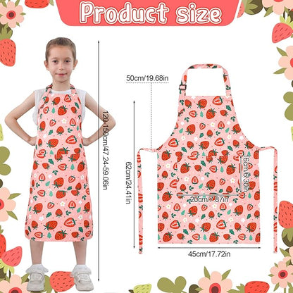 2 Pack Kids Apron, Cute Cooking Aprons, Waterproof Art Apron - Image 2