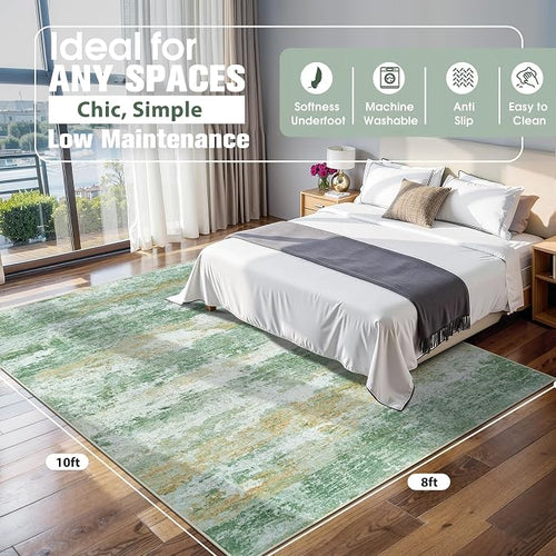 8x10 Area Rugs for Living Room Rug Washable: Abstract Large Rug for Dining Room - Image 2