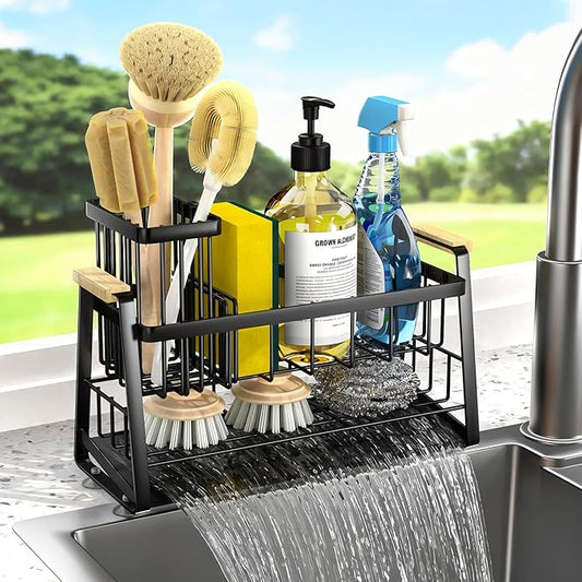 Housolution Sink Caddy Organizer, 2-Tier Sponge Holder by Housolution