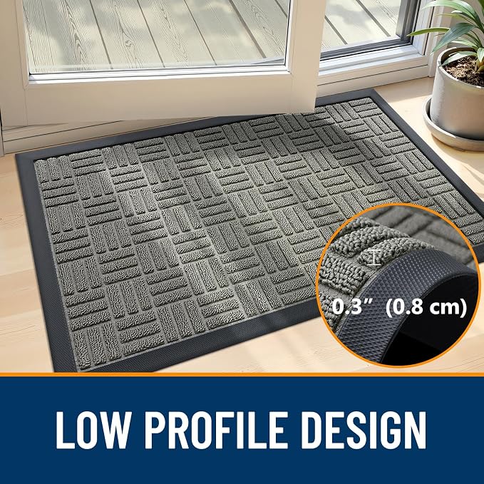 OLANLY Front Door Mat Outside Entrance 29.5x17, Heavy Duty Sturdy Natural - Image 6