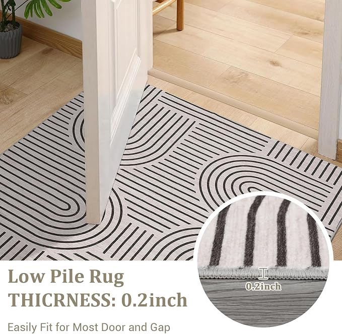Washable Rug 6ft Area Rugs for Living Room, Abstract Rug for Bedroom, Soft - Image 6