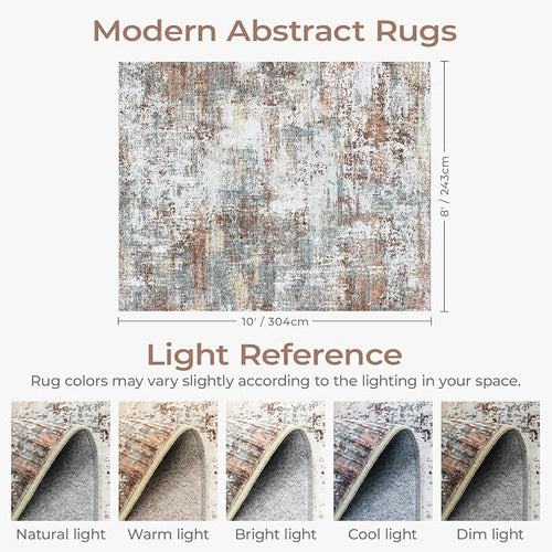 8x10 Area Rugs for Living Room, Abstract Modern Washable Rug, Indoor Soft - Image 2