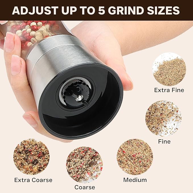 M JINEMEI Salt and Pepper Grinder Tall Size - Image 3