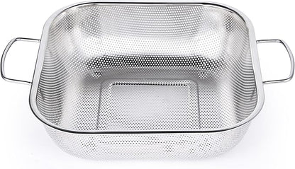Gulex Colander Stainless Steel 3-Quart, Square Metal Strainers, Strainer by Gulex