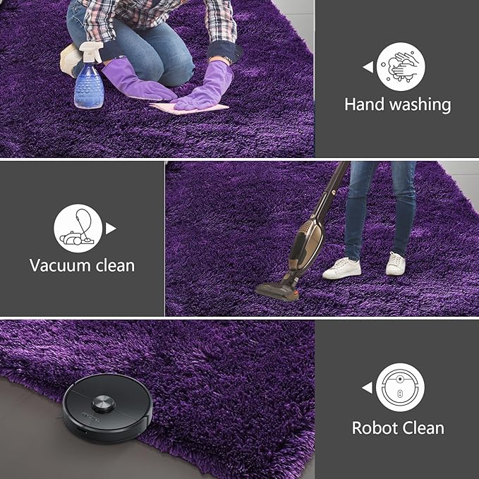 Shag Runner Rug for Bedroom Living Room 2x6 Upgrade Non-Slip Fluffy Soft - Image 5