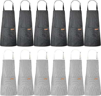 Handepo 12 Pcs Cotton Aprons for Women Men by Handepo