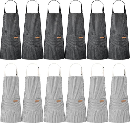Handepo 12 Pcs Cotton Aprons for Women Men by Handepo
