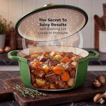 Zulay Kitchen 5 Quart Enameled Cast Iron Dutch Oven Pot - Image 4