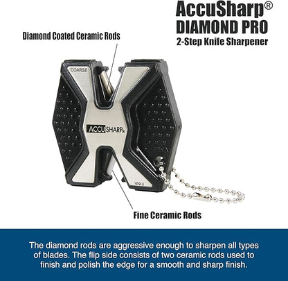 AccuSharp Diamond Pro 2-Step Knife Sharpener, Hones & Sharpens Blade’s Edge - Image 4