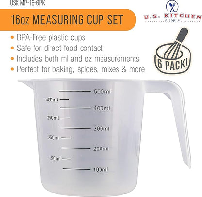 U.S. Kitchen Supply Plastic Measuring Cups - 16 oz Liquid Measuring Cup Set of - Image 2