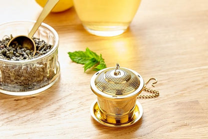 Tea Infuser Set of 2 with Tea Scoop & Drip Trays - Image 9