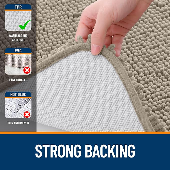 OLANLY Large Bathroom Rugs 40x32, Extra Soft Absorbent Chenille Bath Rugs - Image 6