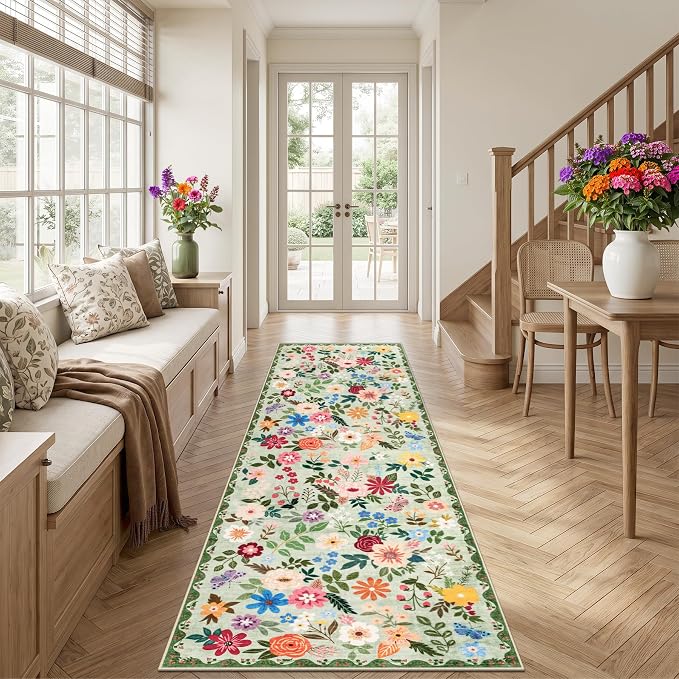 Runner Rug for Entryway: 2.6x10 Kitchen Rugs Non Slip Washable Ultra-Thin Soft - Image 3