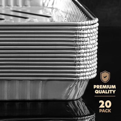 PLASTICPRO Aluminum Pans 20 Pack Disposable Cookie Sheets 9'' x 13'' Baking - Image 7